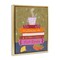 Stupell Industries Autumnal Mug on Bookstack Floater Framed Canvas Wall Art Design by Be Ni La